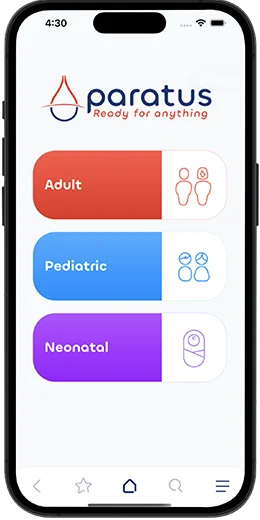 Paratus mobile app interface